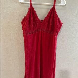 SOMA Red Lace-Trim Slip Nightgown - Women Intimates